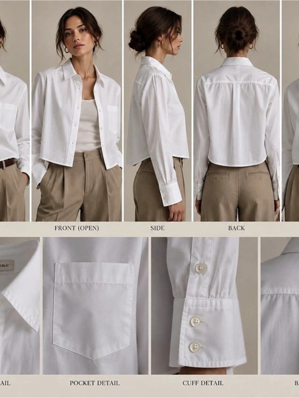 Banana Republic The Boxy Crop Shirt White Button Down
